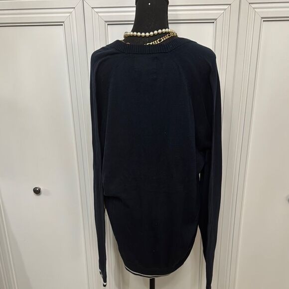 Five Four Navy and White Cardigan Sweater - Picture 5 of 9